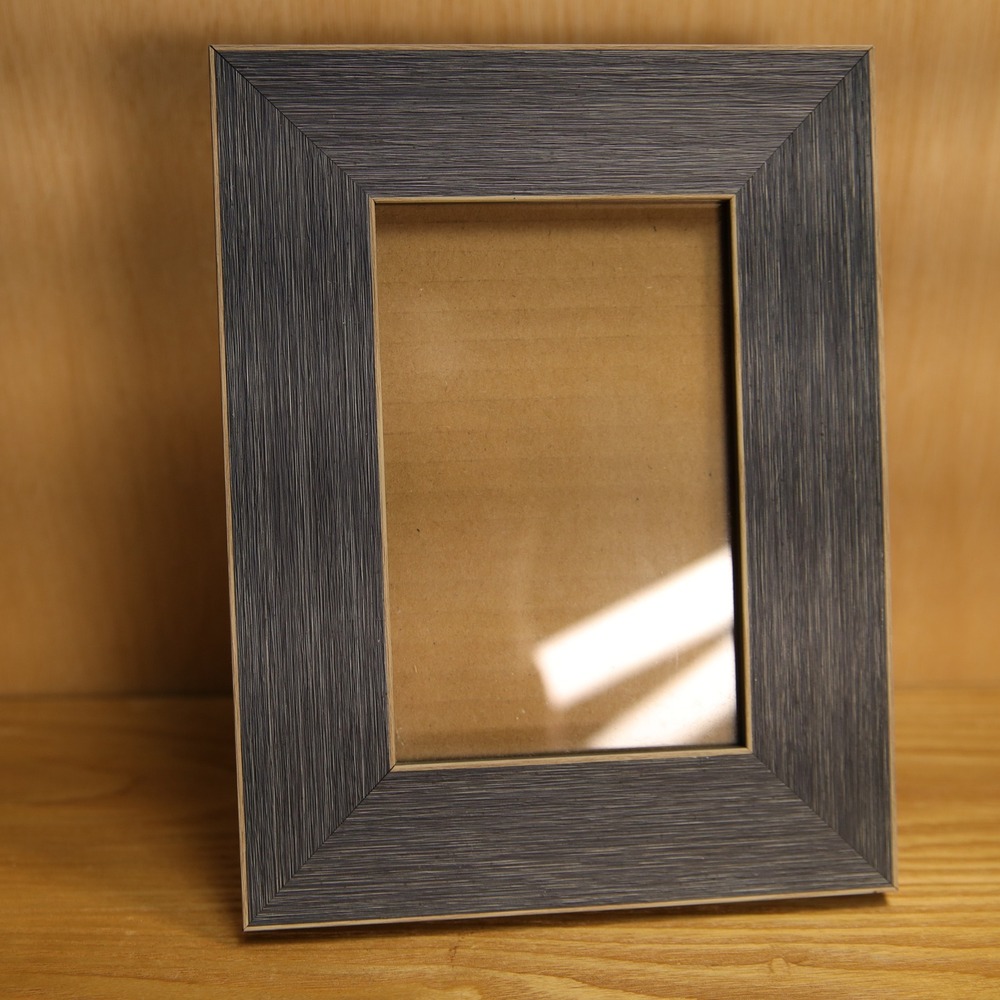Textured Slate Gray Wood Grain Tabletop Picture Frame 4x6 Modern Home Decor